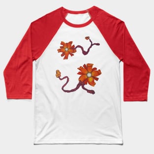 Orange Flower Baseball T-Shirt